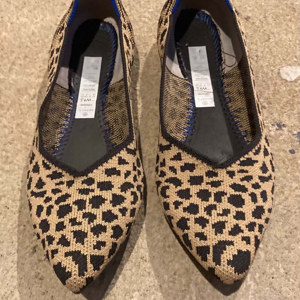 Rothy's Leopard Print Point Toe Flats sz 9.5